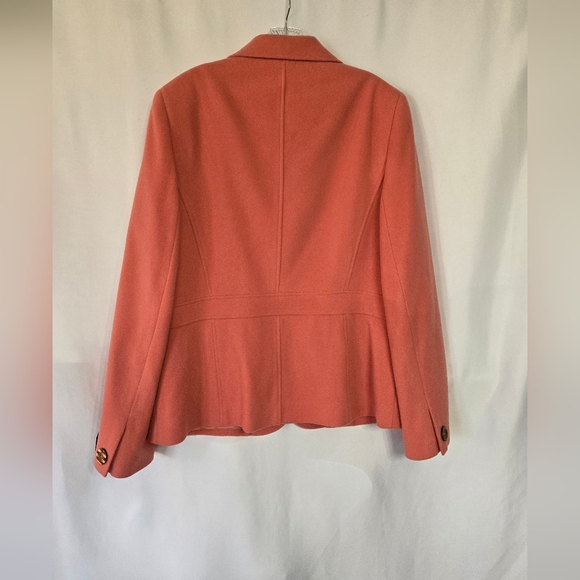 Tall Girl NWT Wool Blend Coral Lined Button Front Classic Blazer Plus Size 16 - Picture 2 of 6